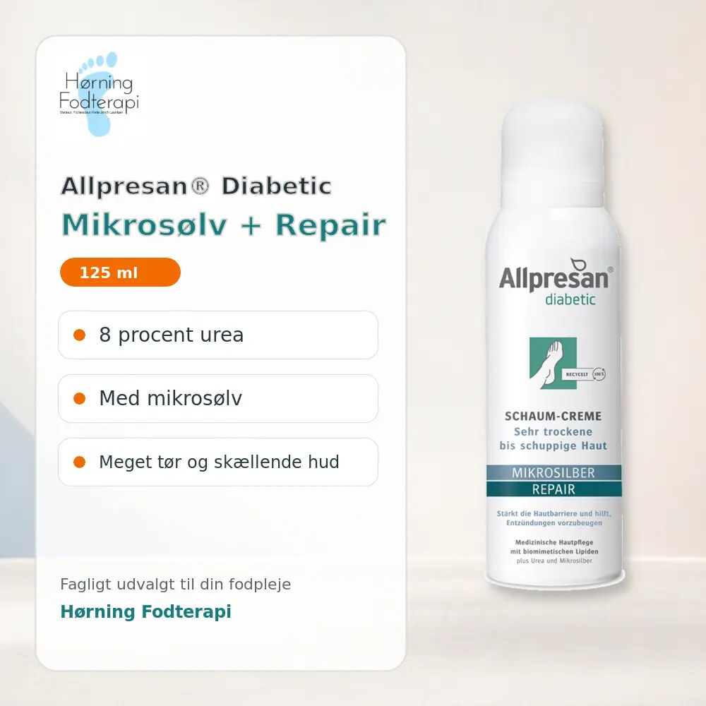 Allpresan Diabetic Mikrosølv + Repair med 8 procent urea, 125 ml – Hørning Fodterapi