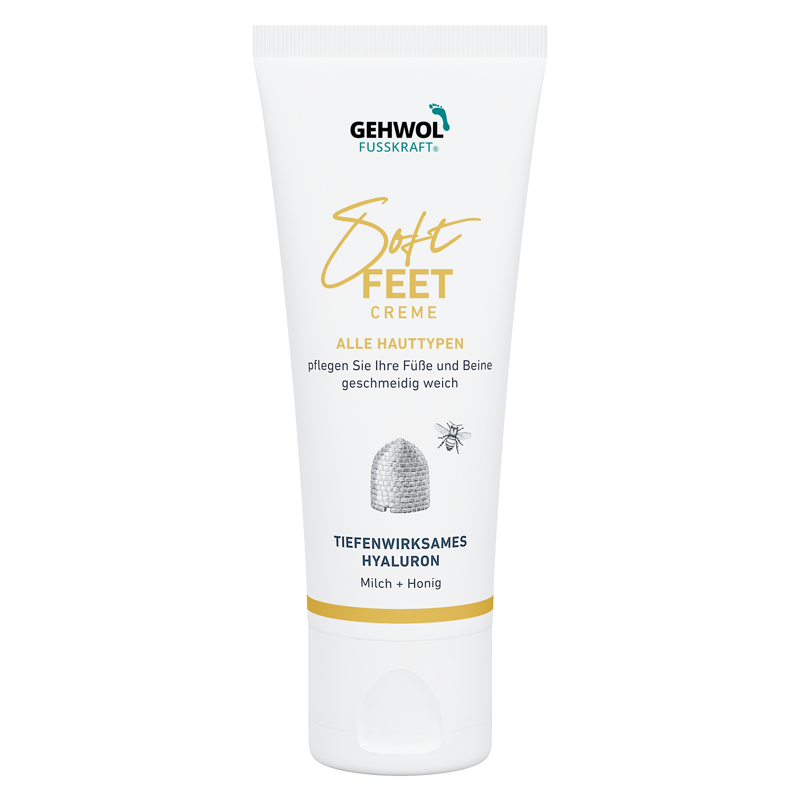 GEHWOL FUSSKRAFT Soft Feet Cream – emballage med mælk og honning