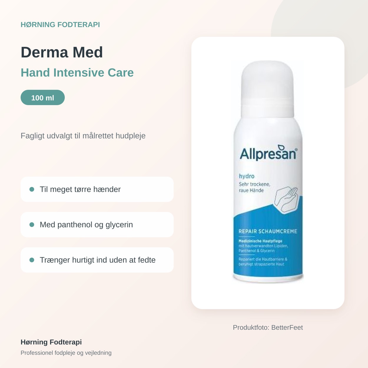 Allpresan Derma Med Hand Intensive Care 100 ml – egenskaber og fordele