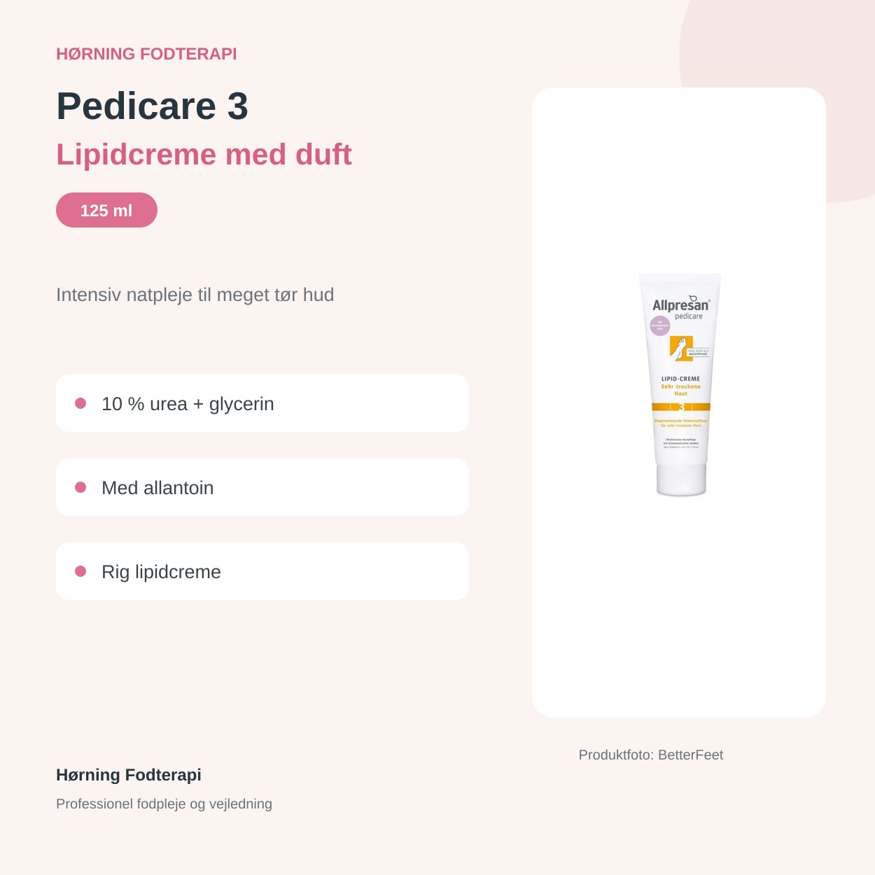 Allpresan Lipidcreme med duft – nøgleegenskaber