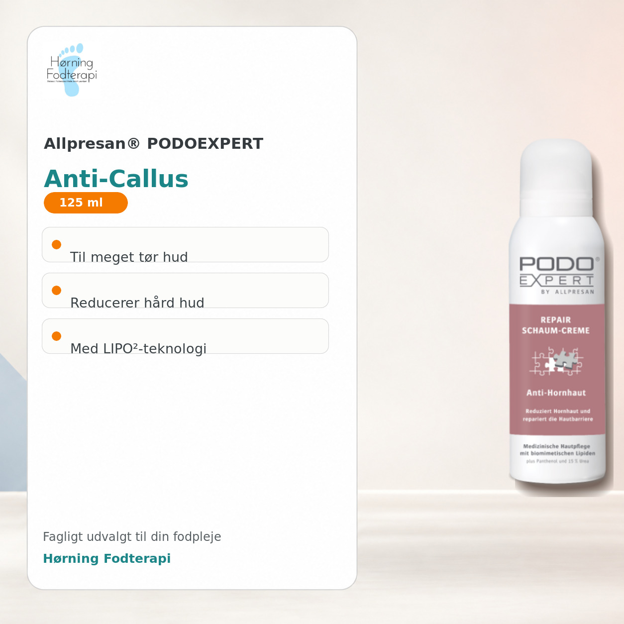 Allpresan PODOEXPERT Anti-Callus skumcreme 125 ml til meget tør og hård hud – Hørning Fodterapi