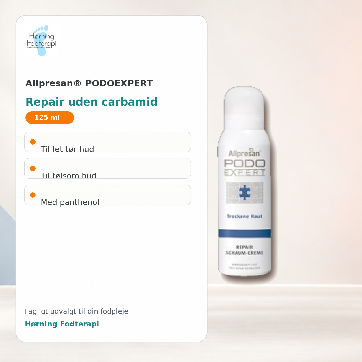 Allpresan PODOEXPERT Repair uden carbamid 125 ml til let tør og følsom hud – Hørning Fodterapi
