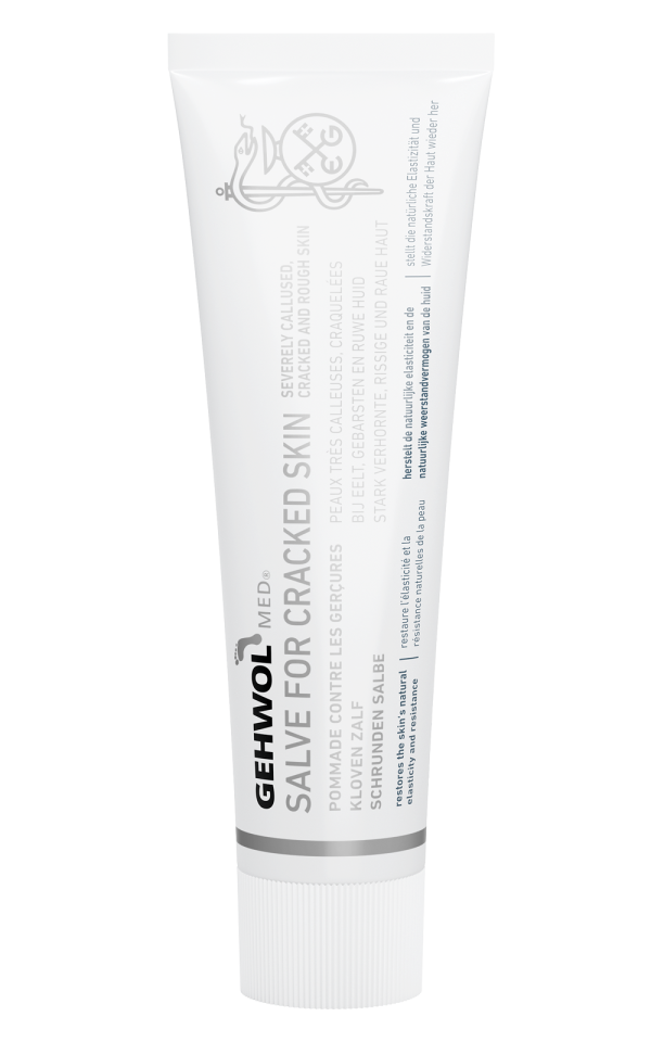 Gehwol med Revne-Salve – ny emballage med engelsk produktnavn Salve for Cracked Skin